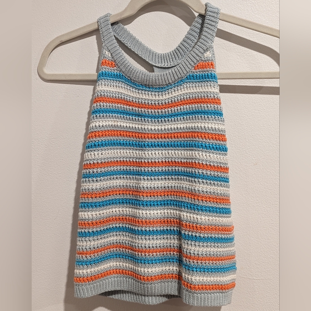 Madden Girl by Steve Madden Crochet Knit Striped Halter Top Size Large